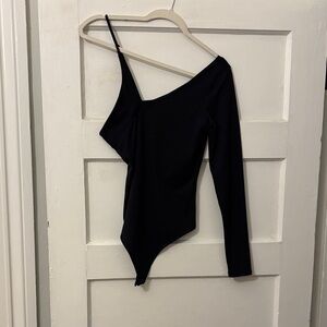 Abercrombie & Fitch Black One-Shoulder Bodysuit